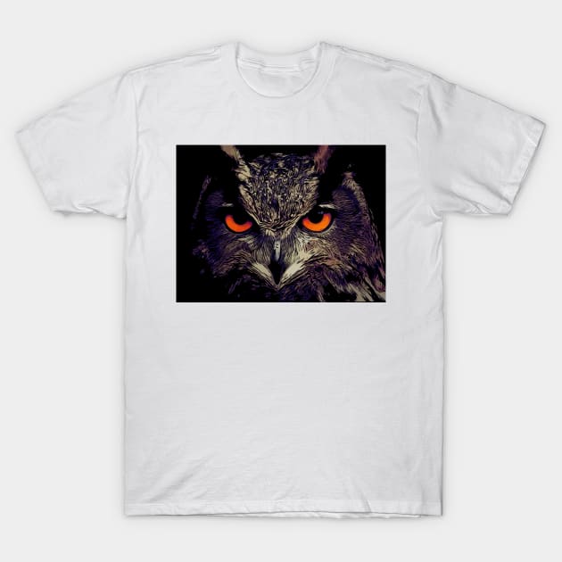 cool owl comic style T-Shirt by Kreisel